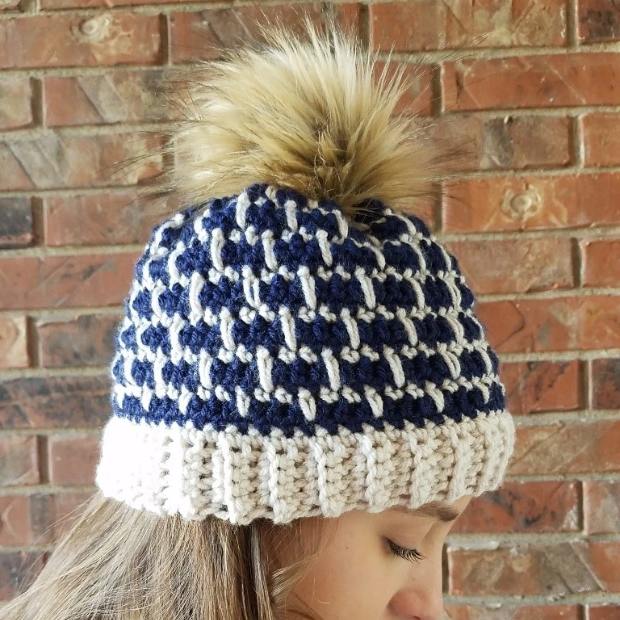 Brick Town Beanie Free Crochet Pattern