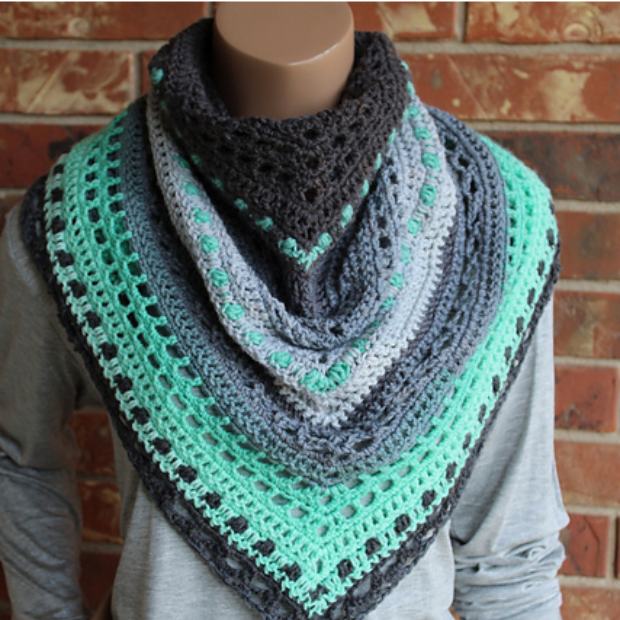 Free Shayla Shawl Triangle Scarf Crochet Pattern
