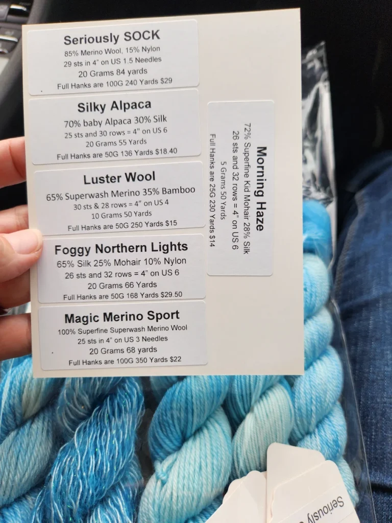 Yarn color choices