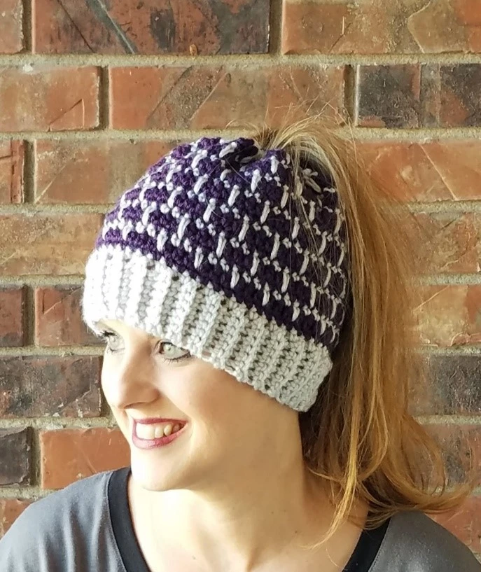 Ponytail beanie crochet pattern