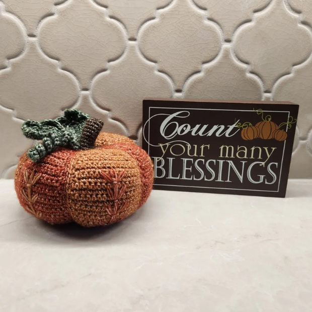 Embroidered Fall Pumpkin Crochet Pattern