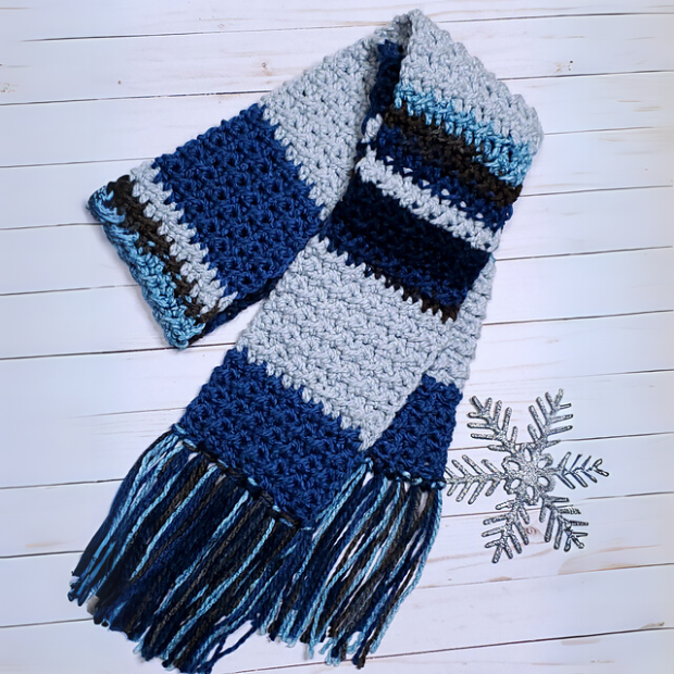 striped bulky scarf free crochet pattern