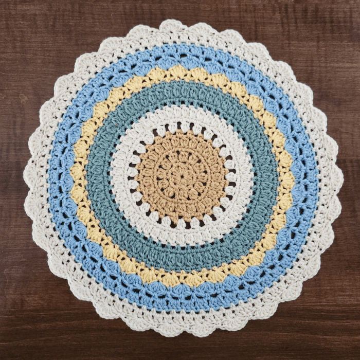 Spring Mandala crochet placemat pattern