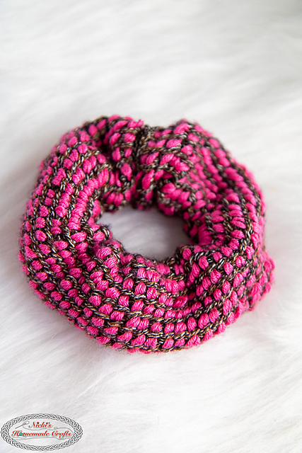 Tunisian crochet hair scrunchie crochet pattern