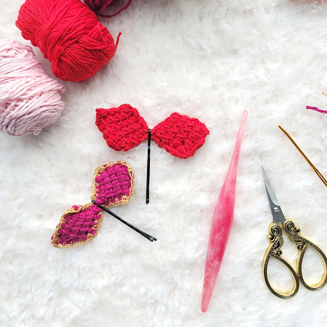 Winter hair pin crochet pattern