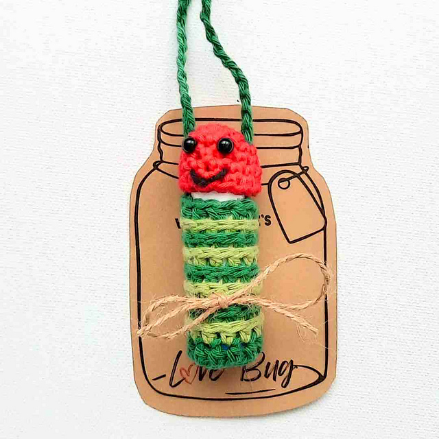 Simple Caterpillar Lip Balm Cozy Free Crochet Pattern