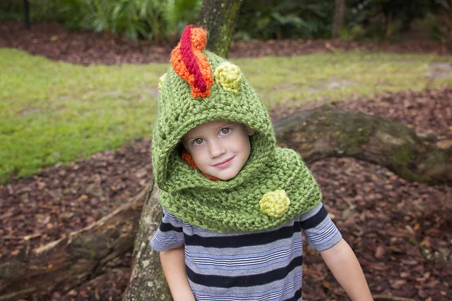 Dragon Hooded Cowl Crochet Pattern