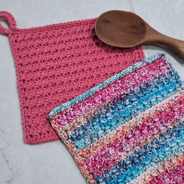 I See Stars Free & easy crochet dishcloth pattern