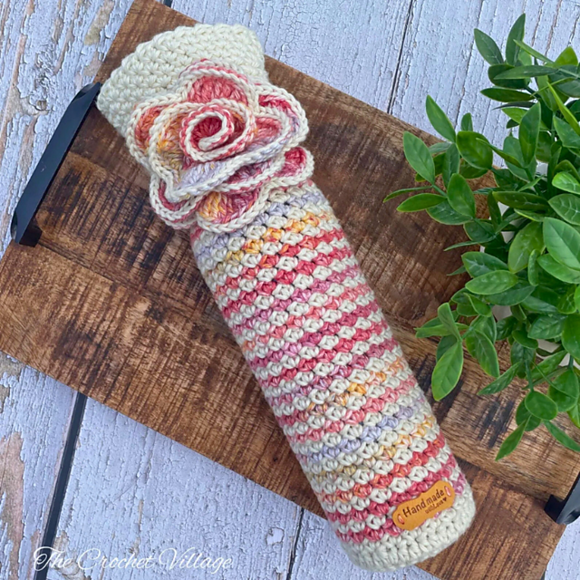 Free Aria Crochet Wine Bottle Holder Pattern