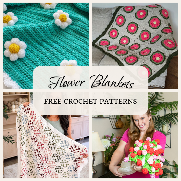 10 Free Crochet Flower Blanket Patterns